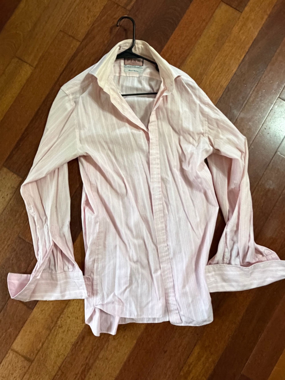 Thomas Pink Light Pink Striped Dress Shirt